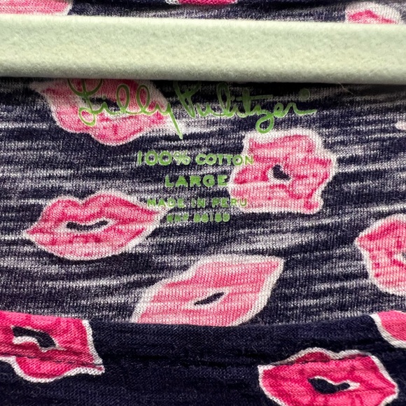 Lilly Pulitzer Somerset dress size L bocce lips kiss valentines - Picture 3 of 5